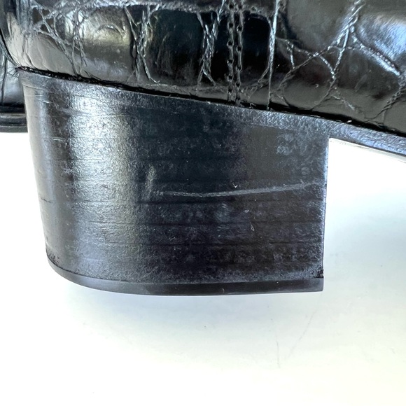 RAG & BONE Walker II Black Croc Embossed Leather Heel Bootie Ankle Boots Sz 41 - Picture 15 of 15